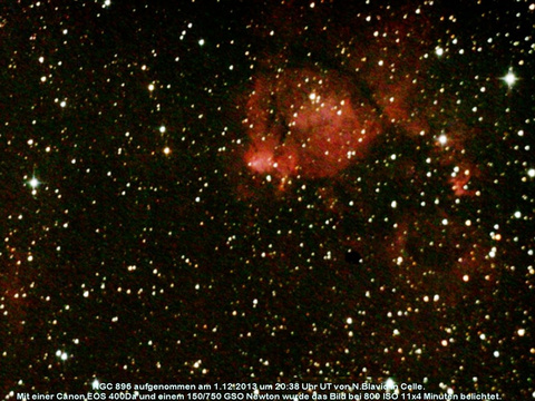 NGC 896 - ein Teil des Herznebels (IC 1805) in der Kassiopeia (Cassiopeia)