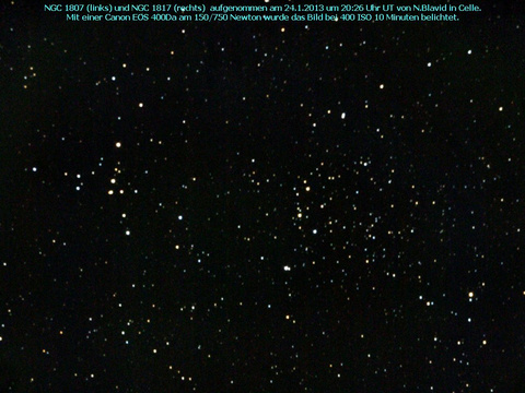 NGC 1817 - ein offener Sternhaufen im Stier (Taurus)