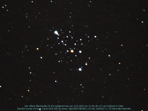 Messier 103 - offener Sternhaufen in der Kassiopeia (Cassiopeia)