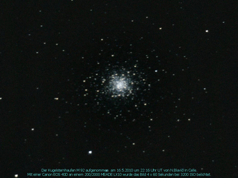 Messier 92 - Kugelsternhaufen im Herkules (Hercules)