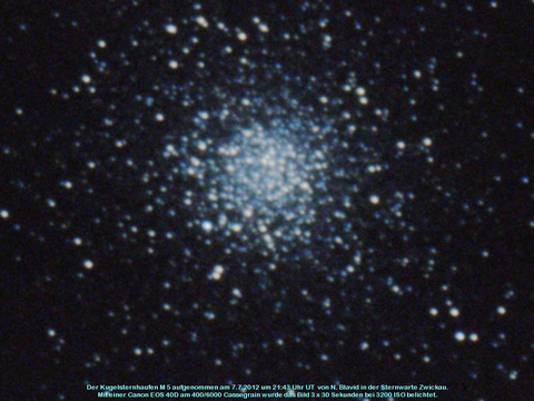 Messier 5 - Kugelsternhaufen in der Schlange (Serpens Caput)