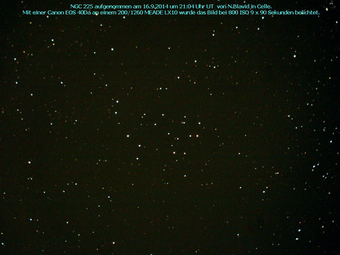 NGC 225 - ein offener Sternhaufen in der Cassiopeia