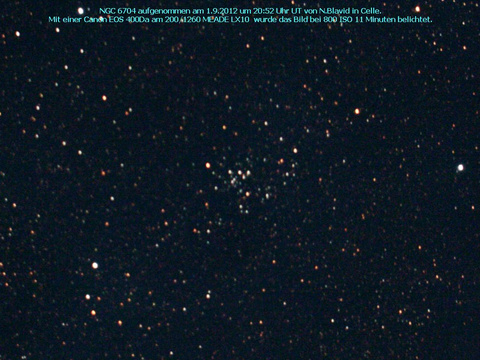 NGC 6704 - ein offener Sternhaufen im Schild (Scutum)