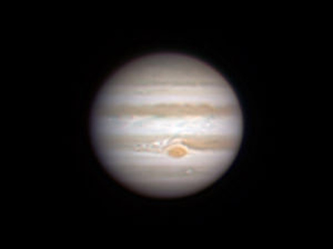 Jupiter — Planet Jupiter mit Großem Roten Fleck, aufgenommen am 23.04.2015 von Robert in ObercrinitzAutor: RobertLizenz: CC BY-NC-ND 4.0