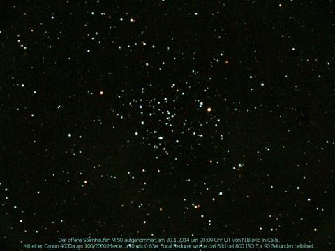 Messier 50 - offener Sternhaufen im Einhorn (Monoceros)