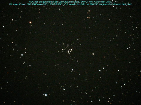 NGC 366 - ein offener Sternhaufen in der Cassiopeia