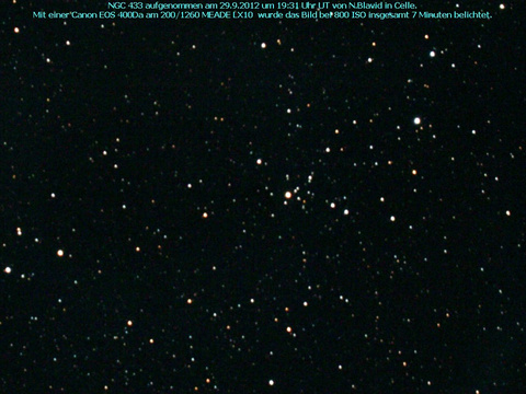 NGC 433 - ein offener Sternhaufen in der Cassiopeia