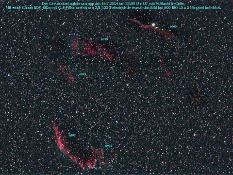 Flemmings Dreieck im Cirrusnebel - ein Supernovaüberrest im Schwan (Cygnus)