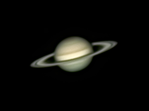Saturn — Saturn am 14.9.2023. So langsam wird Saturn in unseren Breiten wieder ein lohnendes Objekt. Zum Aufnahmezeitpunkt stand er immerhin schon 27° über dem Horizont. Das Bild entstand mit einem 20" Cassegrain bei 7300 mm Brennweite. Matthias