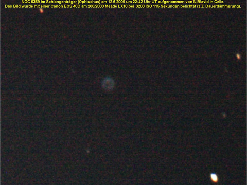 Der "Kleine Geist" Nebel - ein planetarischer Nebel im Schlangenträger (Ophiuchus)