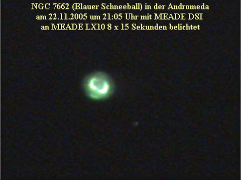 Der Blaue Schneeball - ein planetarischer Nebel in der Andromeda