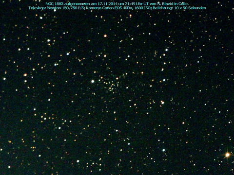 NGC 1883 - ein offener Sternhaufen im Fuhrmann (Auriga)