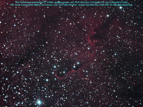 IC 1396 - ein Emissionsnebel und ein offener Sternhaufen im Cepheus