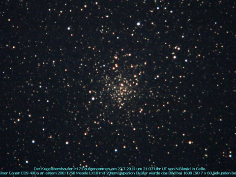 Messier 71 - Kugelsternhaufen im Pfeil (Sagitta)