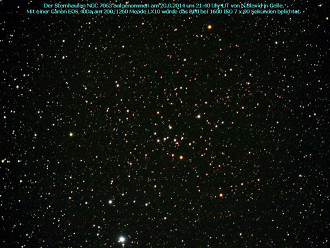 NGC 7063 - ein offener Sternhaufen im Schwan (Cygnus)
