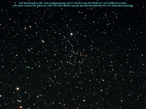 NGC 1664 - ein offener Sternhaufen im Fuhrmann (Auriga)