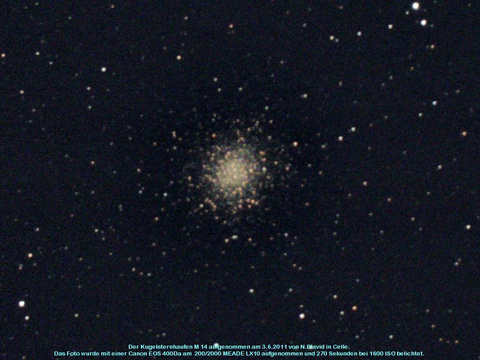 Messier 14 - Kugelsternhaufen im Schlangenträger (Ophiuchus)