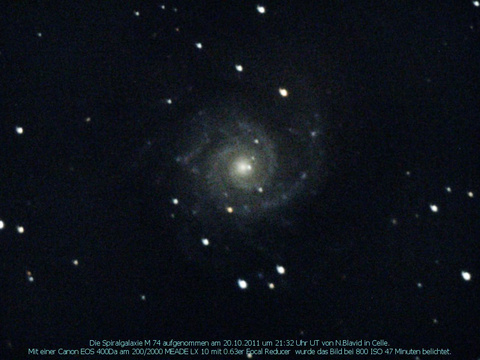 Messier 74 - Spiralgalaxie in den Fischen (Pisces)