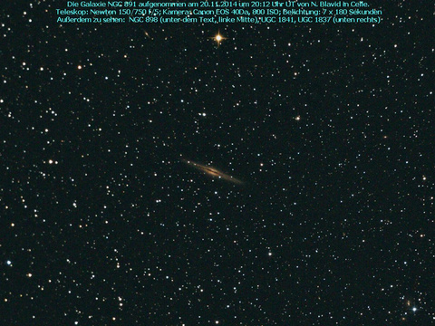 NGC 891 - Spiralgalaxie in der Andromeda