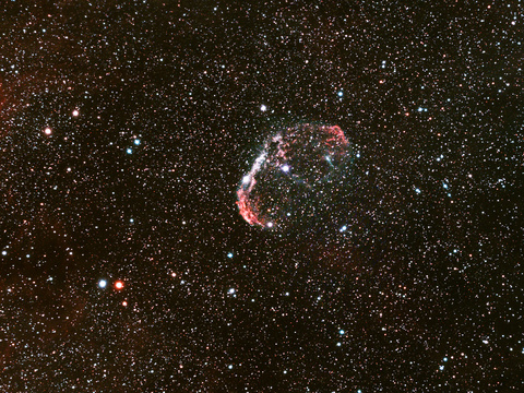 Sichel — Der Mondsichelnebel (NGC 6888) aufgenommen am 12.9.2024 von Niels. Teleskop: TS EDT 115 f/7, Kamera: ASI 294 McPro, Belichtung: 25x240 Sekunden bei Gain 400
