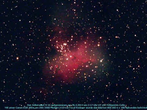 Messier 16 - der Adlernebel in der Schlange (Serpens Cauda)