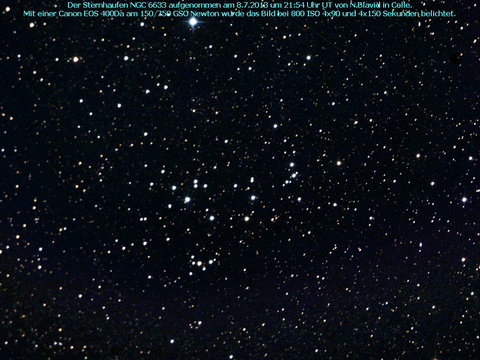 NGC 6633 - ein offener Sternhaufen im Schlangenträger (Ophiuchus)