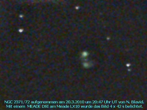 NGC 2371/72 - ein planetarischer Nebel in den Zwillingen (Gemini)