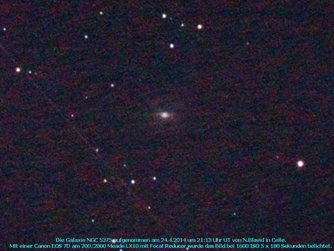 NGC 5375 - Balkenspiralgalaxie in den Jagdhunden (Canes Venatici)