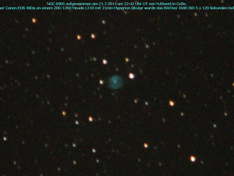 Der Blue Flash Nebula - ein planetarischer Nebel im Delfin (Delphinus)