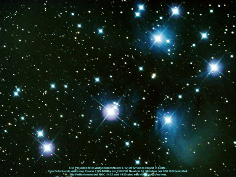 Messier 45 - die Plejaden im Stier (Taurus)