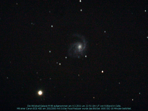Messier 99 - die Windrad-Galaxie im Haar der Berenike (Coma Berenices)