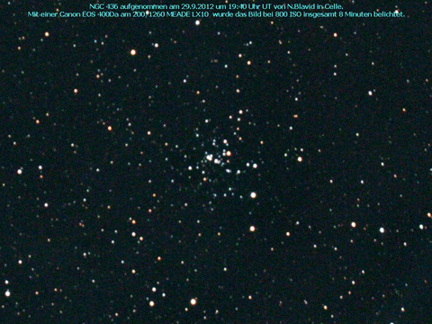 NGC 436 - ein offener Sternhaufen in der Cassiopeia
