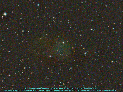 SH2-290 - ein planetarischer Nebel im Krebs (Cancer)