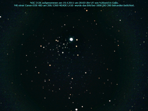 NGC 2126 - ein offener Sternhaufen im Fuhrmann (Auriga)