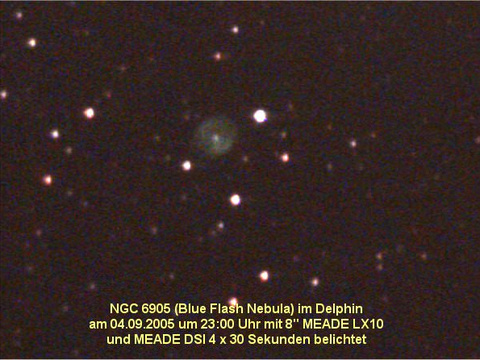 Der Blue Flash Nebula - ein planetarischer Nebel im Delfin (Delphinus)