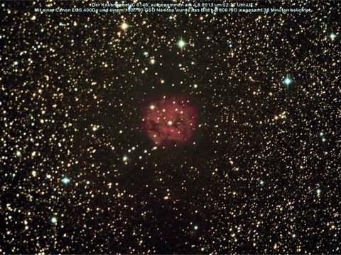Der Kokonnebel - ein Emissionsnebel mit offenem Sternhaufen im Schwan (Cygnus)