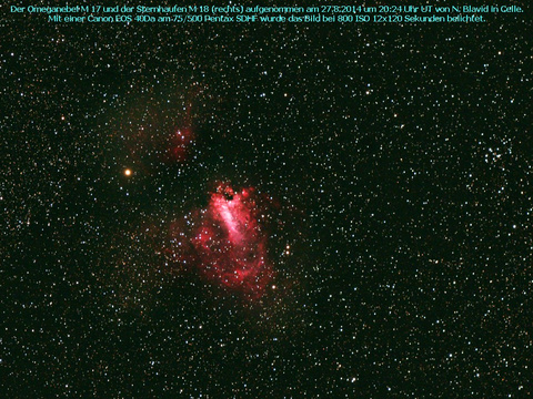 Messier 17 - der Omeganebel im Schützen (Sagittarius)