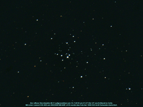 Messier 21 - offener Sternhaufen im Schützen (Sagittarius)