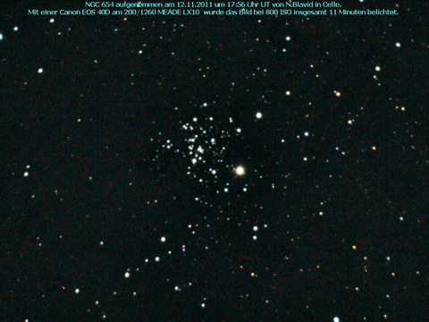 NGC 654 - ein offener Sternhaufen in der Cassiopeia