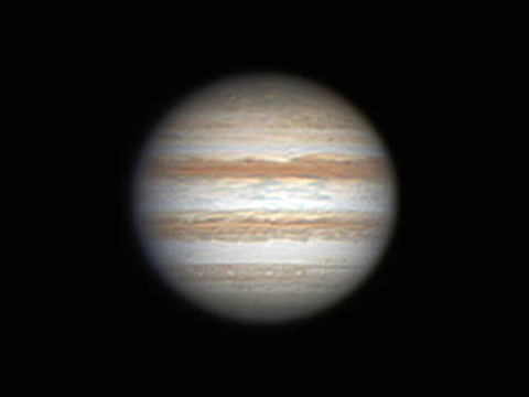 Jupiter — Planet Jupiter, aufgenommen bei recht wenig Luftunruhe am 20. April 2016 von Robert in Obercrinitz.Autor: RobertLizenz: CC BY-NC-ND 4.0