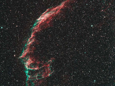 NGC 6992 — NGC 6992 im Cirrusnebel, Sternbild Schwan, 87 mal 120sec, 140/980mm APO der Schulsternwarte Zwickau, Canon EOS 6DII-Astro, IDAS NB1, SiriL und Lightroom, November 2022 Matthias