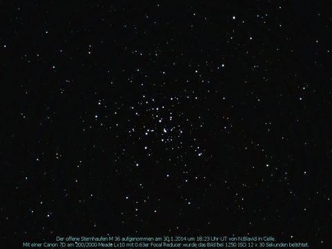 Messier 36 - offener Sternhaufen im Fuhrmann (Auriga)