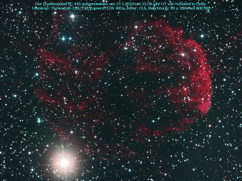 Der Quallennebel - ein Supernovaüberrest in den Zwillingen (Gemini)