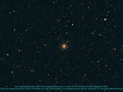 NGC 6293 - ein Kugelsternhaufen im Schlangenträger (Ophiuchus)