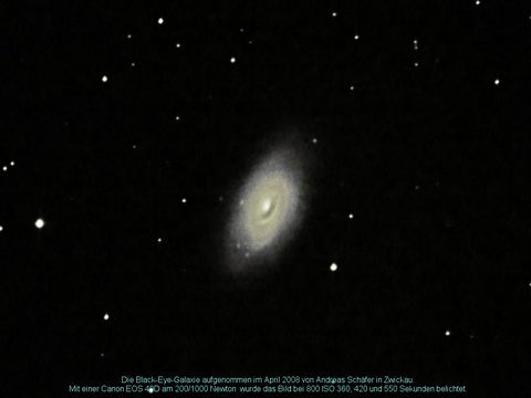 Messier 64 - die Blackeye-Galaxie im Haar der Berenike (Coma Berenices)