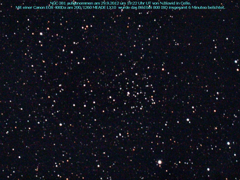 NGC 381 - ein offener Sternhaufen in der Cassiopeia