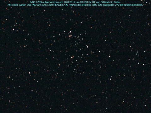 NGC 6709 - ein offener Sternhaufen im Adler (Aquila)