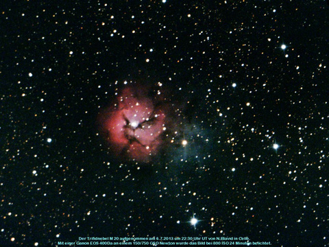 Messier 20 - der Trifidnebel im Schützen (Sagittarius)