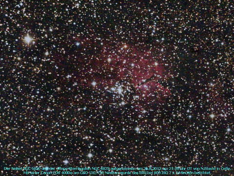 NGC 6820 - ein Emissionsnebel mit offenem Sternhaufen (NGC 6823) im Füchschen (Vulpecula)