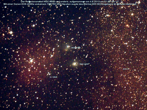 NGC 6590/95 - ein Reflexionsnebel mit offenem Sternhaufen im Schützen (Sagittarius)